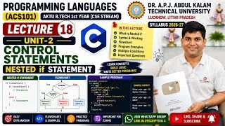 Thumbnail: Programming Languages | Nested if Statement in C | Control Statements | Lecture 18 | ACS101 | AKTU