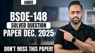Thumbnail: IGNOU BSOE 148 Solved Question Paper Dec 2025 | Social Stratification BSOE 148 Question Paper