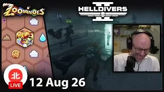 Thumbnail: Zoominoes / Helldivers II - 12 Aug 2026 - Unofficial Northernlion VOD