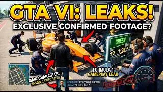 Thumbnail: INSANE GTA 6 LEAK! 🤯 F1 Racing is IN & Character JASON CONFIRMED in Exclusive Footage? 🏎️