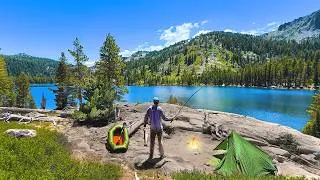 Thumbnail: A Fishing PARADISE Hidden in the Mountains!  5 Nights Camping ALONE (I Brought a RAFT!)