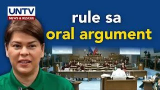Thumbnail: Rule sa oral arguments sa subpoena ng financial records ni VPSD, pinag-usapan ng impeachment court