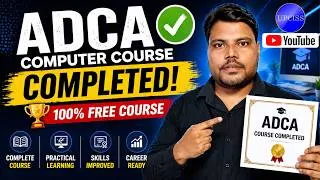 Thumbnail: ADCA Computer Course Completed 🎓 | 100% Free Full Course (Hindi) | UPCISS