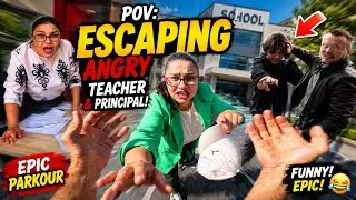 Thumbnail: ESCAPING ANGRY TEACHER & PRINCIPAL (Funny Parkour POV Chase) @DumitruComanac | BEST MIX