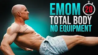 Thumbnail: 20 min Bodyweight EMOM 🔥 At Home Full Body Workout