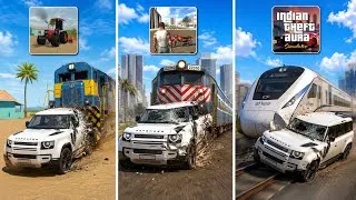 Thumbnail: Defender Trying To Stop Train In Every Indian GTA Games 😱!