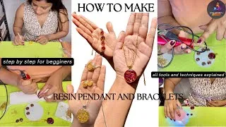 Thumbnail: How to make resin pendant & bracelets as a beginner? | Resin Jewellery complete class | #trending