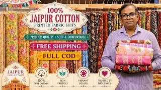 Thumbnail: FULL COD 🔥 100% JAIPUR COTTON SUITS PREMIUM HANDMADE Print on COTTON , MAHESHVARI KOTA DORIYA FABRIC