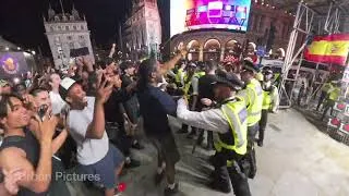 Thumbnail: England fans CHASE Argentine supporters through London and clash with police during World Cup melee