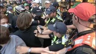 Thumbnail: CLASHES with police in Oxford city centre as Robinson appears at the Union