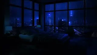 Thumbnail: Rain on Window at Night - 24 Hours of Calmness in a Cozy Bedroom in NYC