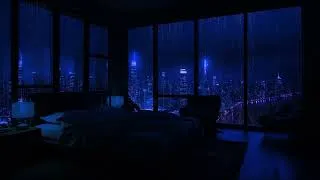 Thumbnail: Rainy at Night - It's Raining Out the City, Tonight I Just Wanna Sleep in Cozy Bedroom