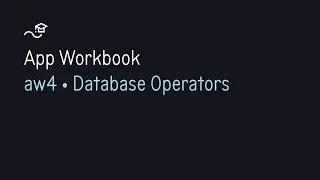 Thumbnail: App Workbook · Lesson #4 · Database Operators