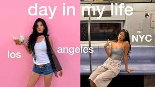Thumbnail: day in my life LA vs. NYC vlog *I'm balancing a lot lol*