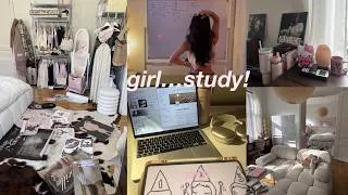 Thumbnail: ✧˖° 30h study vlog 🎧🩰 VERY productive week library/ cafe study sessions, what i eat & daily routines