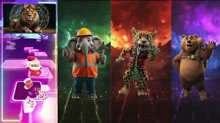 Thumbnail: Lion vs Elephant vs Panther vs Bear in Tiles Hop
