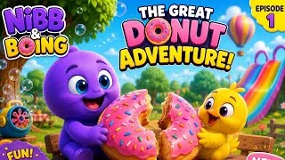 Thumbnail: The Giant Donut Chase 🍩 | Nibb & Boing Funny Cartoon  #ComedyCartoon #Animation #YouTubeKids