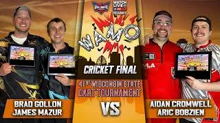 Thumbnail: Brad Gollon and James Mazur vs Aidan Cromwell and Aric Bobzien | CRICKET FINAL | WAMO