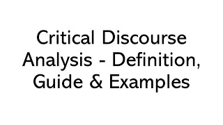 Thumbnail: What is Critical Discourse Analysis & Definition of Critical Discourse Analysis