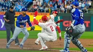 Thumbnail: Phillies' J.T. Realmuto's costly baserunning mistake ends game in heartbreaking loss to Dodgers.