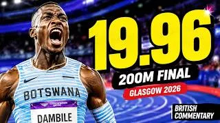 Thumbnail: Men's 200m final DAMBILE Runs 19.96, Glasgow Commonwealth Games 2026