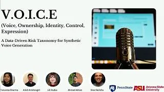 Thumbnail: PEPR '26 - V.O.I.C.E.: A Data-Driven Risk Taxonomy for Synthetic Voice Generation