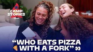 Thumbnail: Trinity, Coop, & Tara | Special Guests, Memes & More | USWNT Camp Stories ⛺️