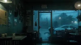 Thumbnail: Watching Heavy Rain from a Quiet Café | Soft Rain & Gentle Thunder Sounds for Deep Sleep