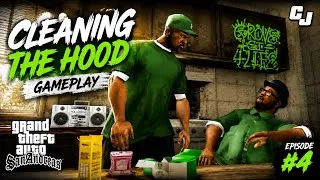 Thumbnail: GTA San Andreas Gameplay Episode 4 | Cleaning the Hood Mission | CJ Takes Back Grove Street 🔥