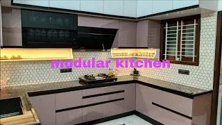 Thumbnail: Modular kitchen. acrylic finish modular kitchen Tandem box kitchen. Full down basket modular kitchen