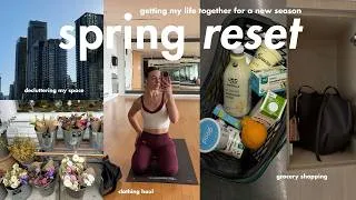 Thumbnail: SPRING RESET🌷seasonal declutter & organizing, grocery shop, trying heatless curls & clothing haul
