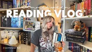 Thumbnail: a BIG summerween haul, gothic fantasy, coffee shop reading & cosy vibes 🗡️🍂🥀🌟 READING VLOG 🖤