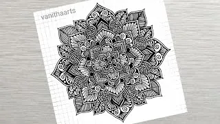 Thumbnail: How to draw a Mandala Art for Beginners Step-by-Step Tutorial | Easy Mandala Drawing | #vanithaarts