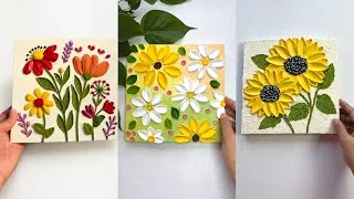 Thumbnail: Creating 3 Gorgeous Textured Flower on mini Canvases 😍 |Textured Flower Painting Ideas 🌼🌻