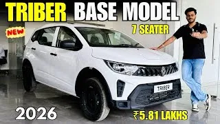 Thumbnail: Renault Triber Base Model 2026 Detailed Review ✅ Triber Base Model Authentic Price & Features 🔥