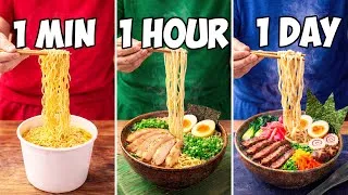 Thumbnail: 1 MINUTE vs 1 HOUR vs 1 DAY RAMEN