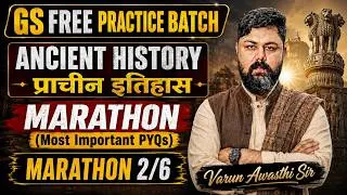 Thumbnail: Ancient History One Shot Practice Marathon | Most Important PYQs By Varun Awasthi Sir