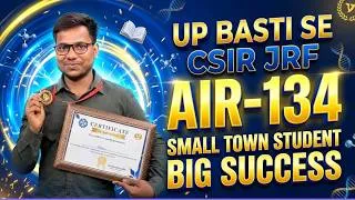 Thumbnail: UP Basti Se CSIR JRF AIR-134 😳| Baliram | Small Town Student Big Success #vedemy #successtory