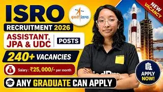 Thumbnail: 🚨 ISRO Recruitment 2026 Out! 240+ Vacancies | Any Graduate Eligible