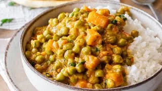 Thumbnail: Boring bag of frozen peas turned into a delightful Spicy Curry | Vegan and Vegetarian Recipes