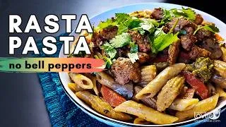 Thumbnail: Rasta Pasta with Jerk Tofu | Creamy Vegan Jamaican-Inspired Pasta