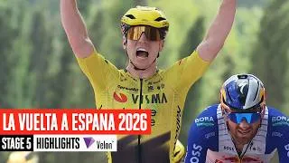 Thumbnail: TEXTBOOK leadout from WVA and Laporte 😲 La Vuelta a España 2026 Stage 5 Highlights (No commentary)
