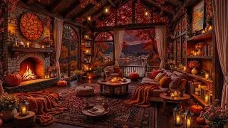 Thumbnail: Fall Jazz Night in August 🍂 | Cozy Cabin Ambience with Warm Fireplace Glow