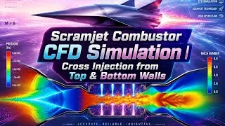Thumbnail: 2D Scramjet Combustor CFD Simulation | Cross Injection from Top & Bottom Walls | ANSYS Fluent