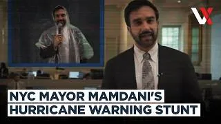 Thumbnail: Mamdani Turns "Weatherman" In NYC | Mayor Dons Raincoat To Deliver Hurricane Safety Warning | VERTEX