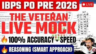 Thumbnail: 🔥 Live Veteran Mock IBPS PO Pre | Reasoning | Learn the Smartest Approach | Yashraj Sir | Veteran