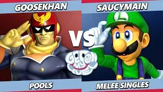 Thumbnail: GOML 2026 - Goosekhan (Captain Falcon) Vs. saucymain (Luigi) Smash Melee - SSBM