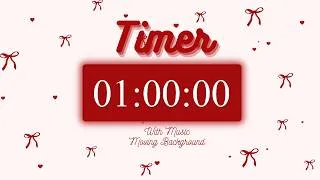 Thumbnail: 🎀 1 Hour Cute Timer | With Music | Red Bow Aesthetic