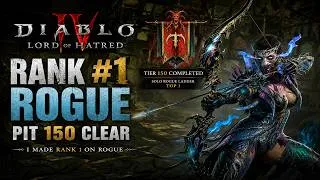 Thumbnail: 👑 RANK 1 Rogue Clears PIT 150 & Claims the #1 Leaderboard Spot | Diablo 4 Lord of Hatred Season 13