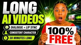 Thumbnail: STOP PAYING: Make FREE & UNLIMITED Long AI Videos (Dialogue + Lip Sync) — Free AI Video Generator 🔥